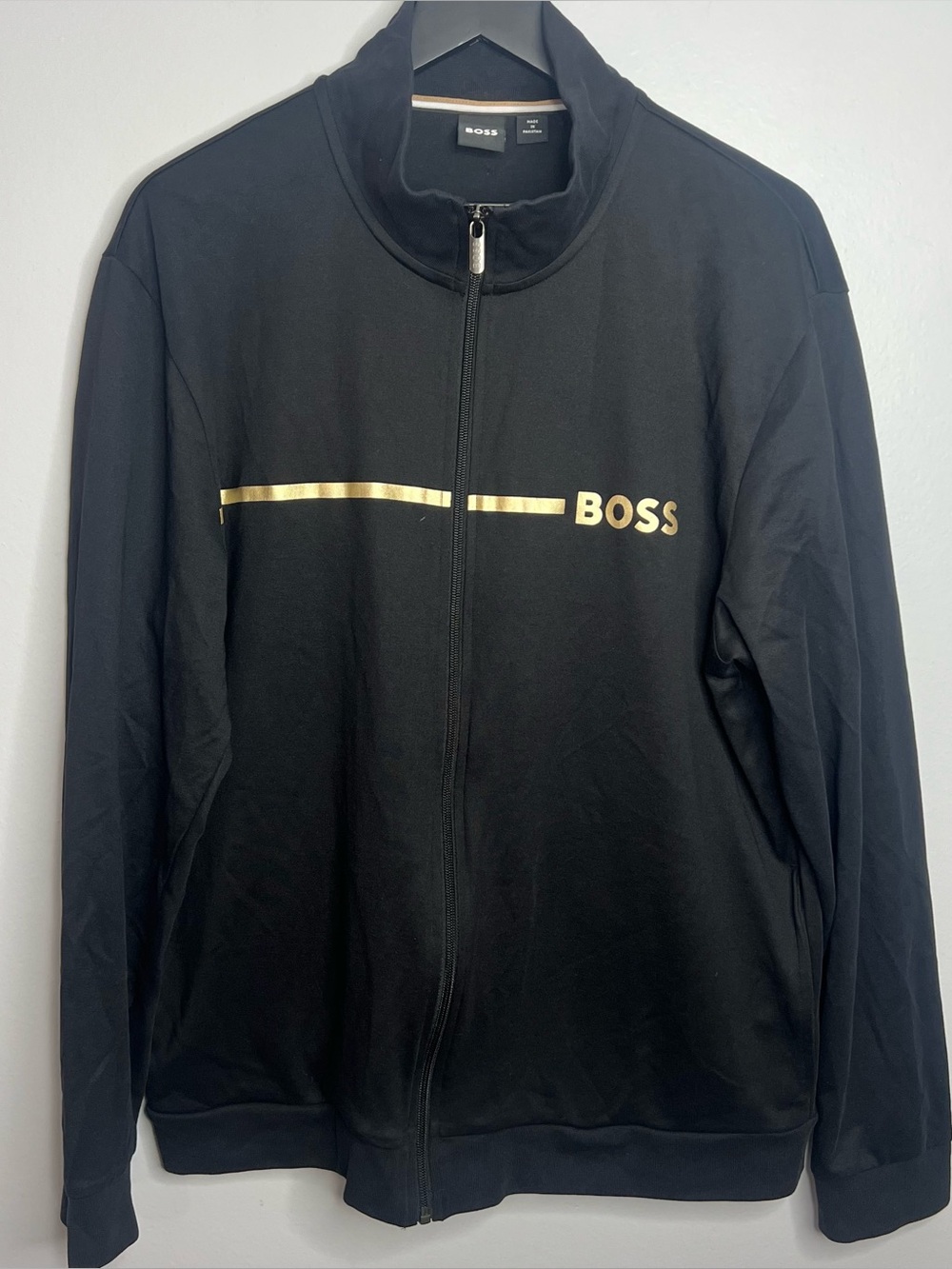 Hugo Boss Tracksuit Jacket Mens XXL Black Gold